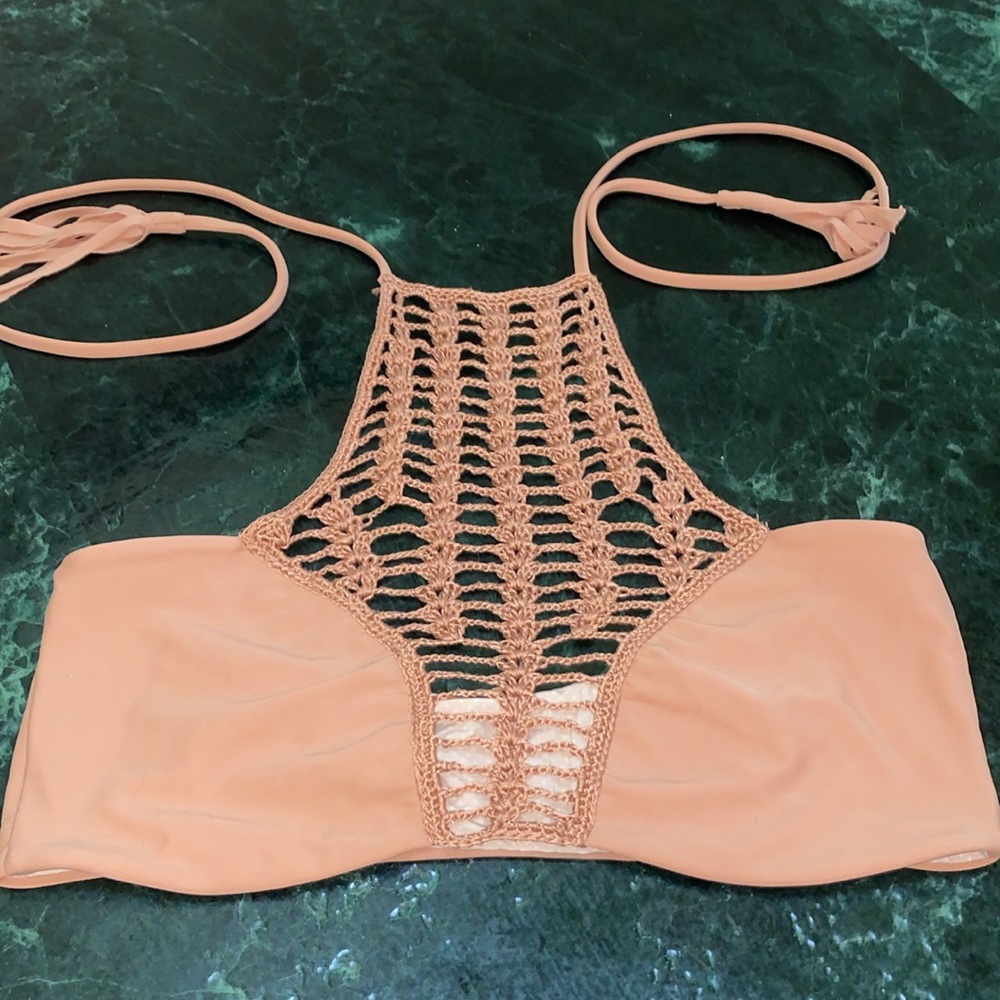 Acacia Beige Panama Top sz L